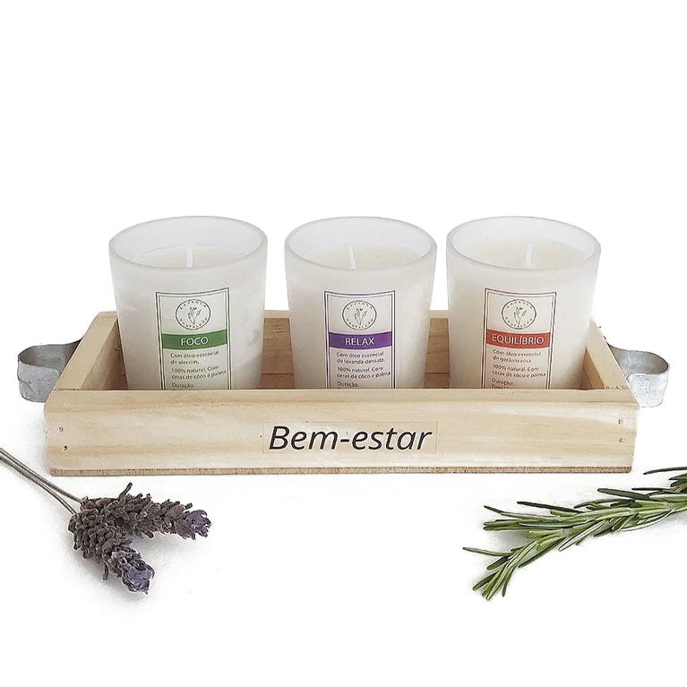 Kit Trio Velas Aromáticas 100% Naturais - Pantaleão